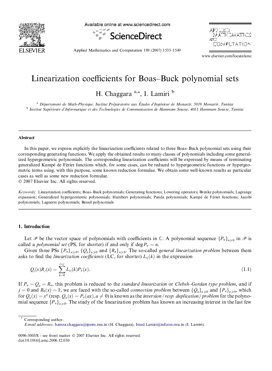 Linearization coefficients for Boas-Buck polynomial sets