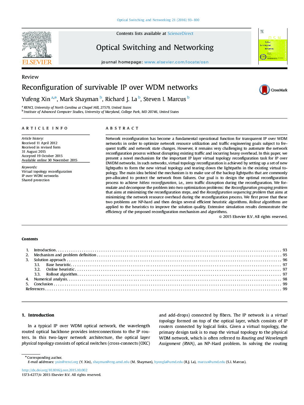 Reconfiguration of survivable IP over WDM networks