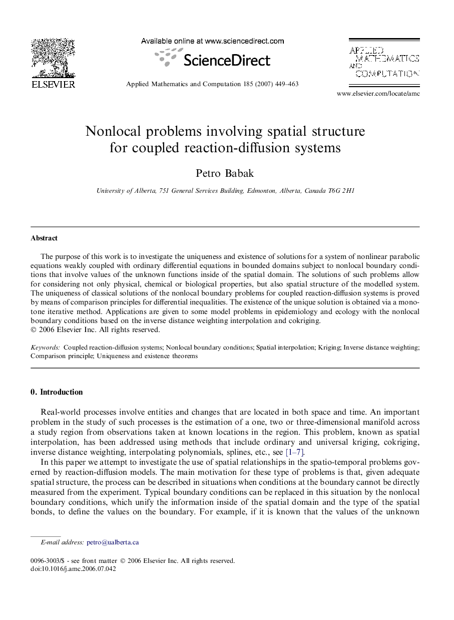 Nonlocal problems involving spatial structure for coupled reaction-diffusion systems