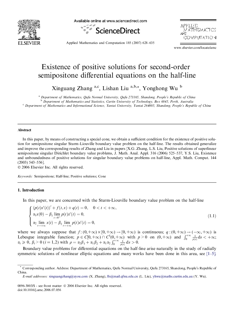 Existence of positive solutions for second-order semipositone differential equations on the half-line