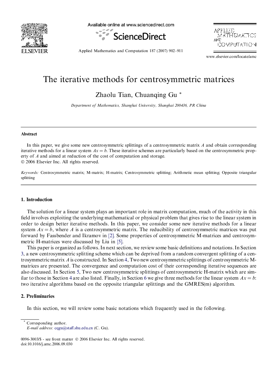 The iterative methods for centrosymmetric matrices