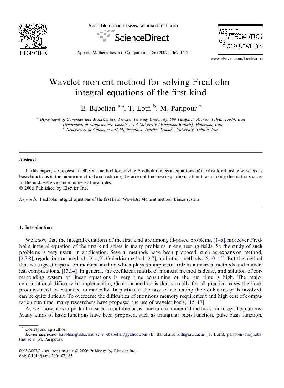 Wavelet moment method for solving Fredholm integral equations of the first kind