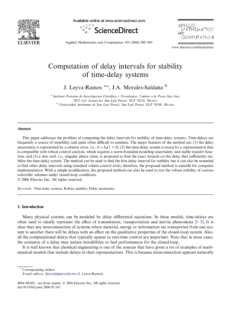 Computation of delay intervals for stability of time-delay systems