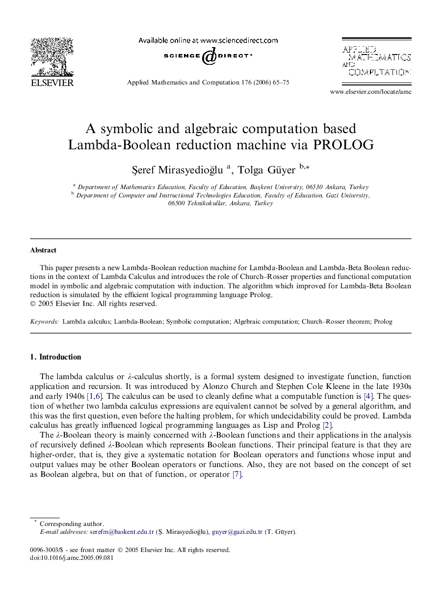 A symbolic and algebraic computation based Lambda-Boolean reduction machine via PROLOG
