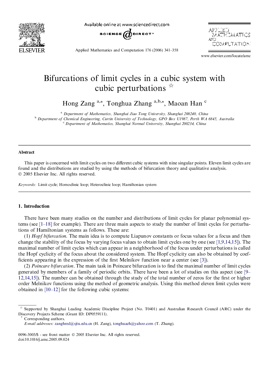 Bifurcations of limit cycles in a cubic system with cubic perturbations 