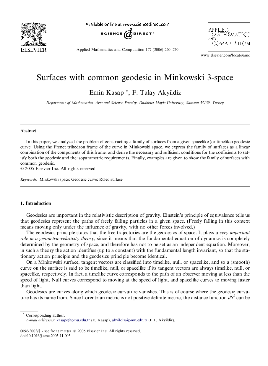 Surfaces with common geodesic in Minkowski 3-space