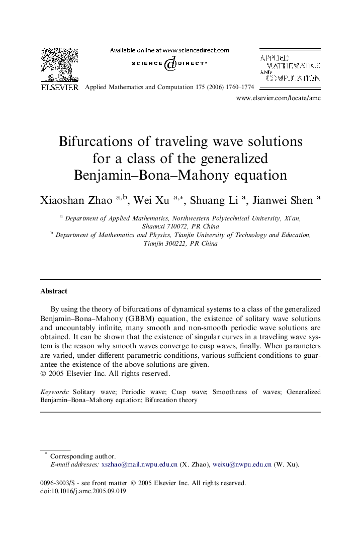 Bifurcations of traveling wave solutions for a class of the generalized Benjamin–Bona–Mahony equation