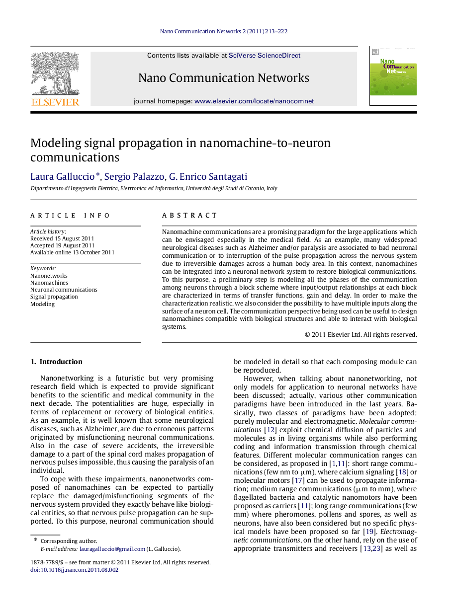 Modeling signal propagation in nanomachine-to-neuron communications