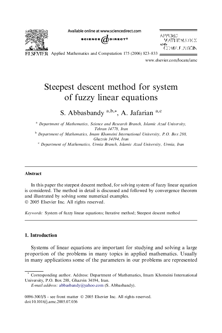 Steepest descent method for system of fuzzy linear equations