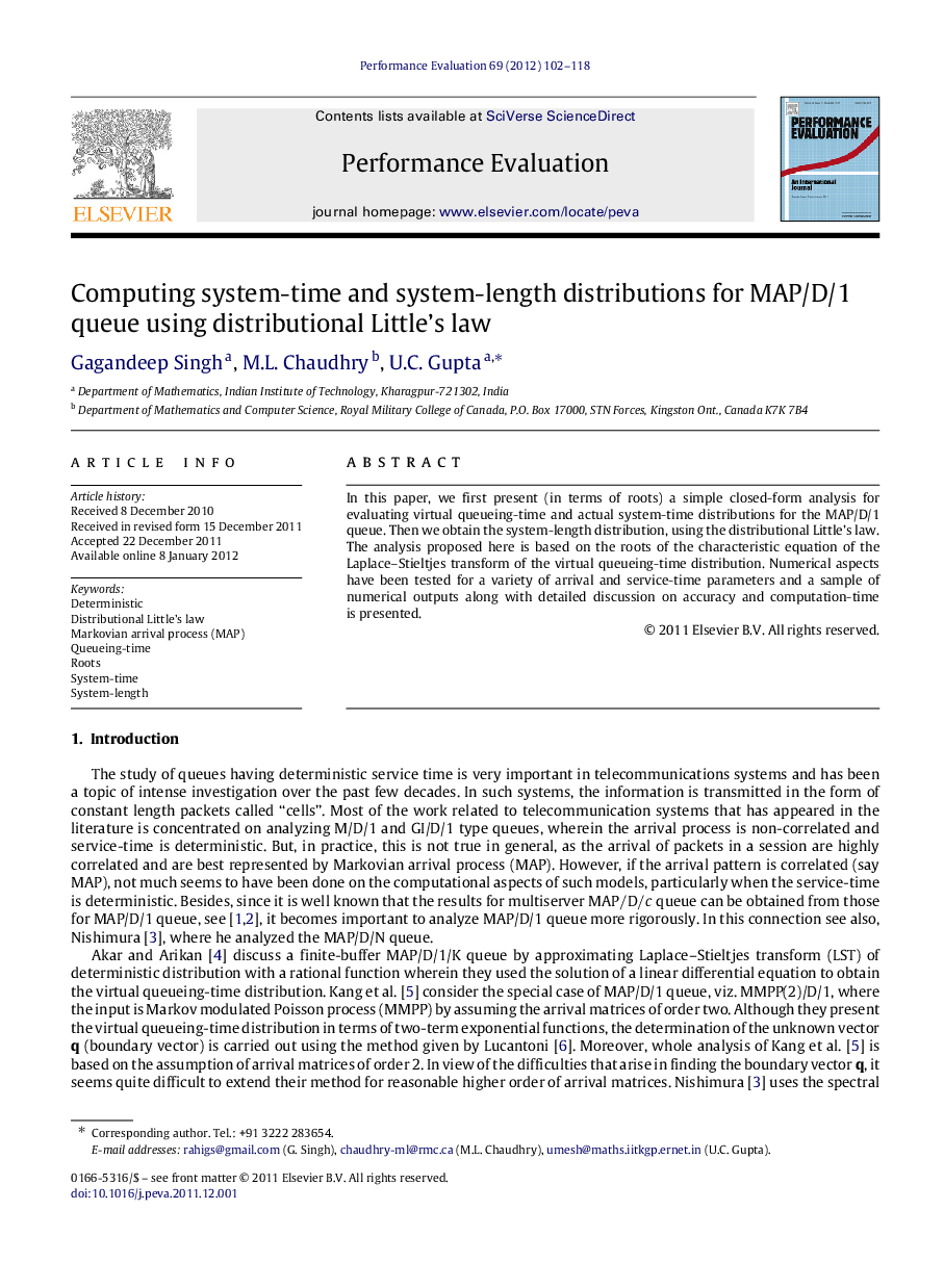 Computing system-time and system-length distributions for MAP/D/1 queue using distributional Little’s law