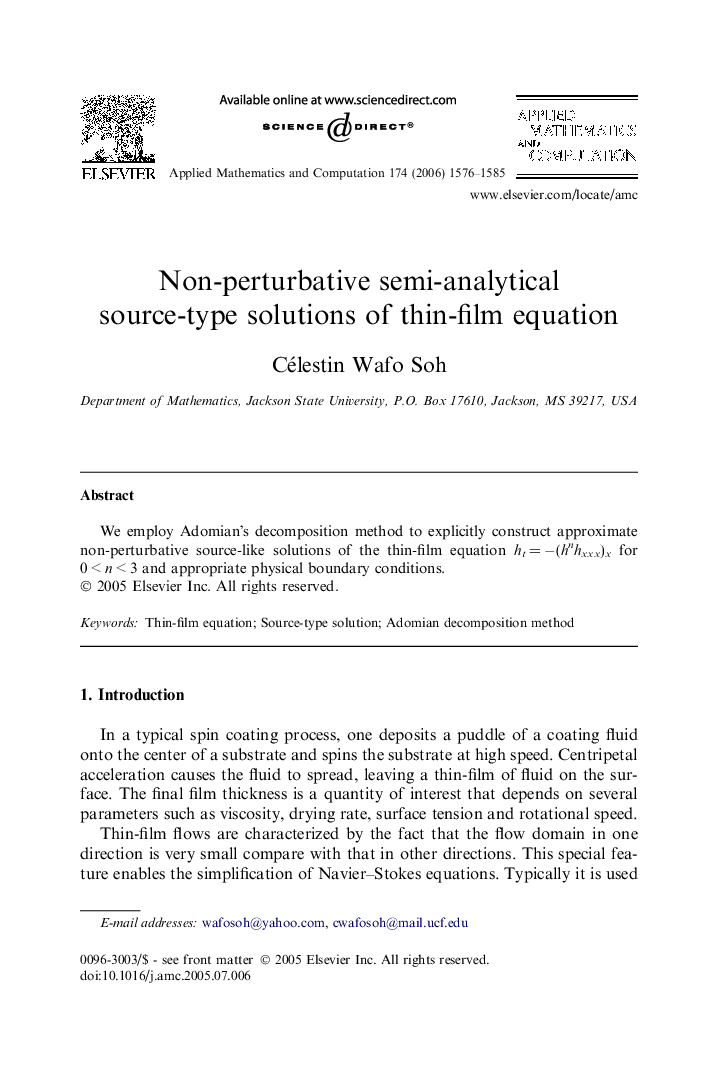 Non-perturbative semi-analytical source-type solutions of thin-film equation