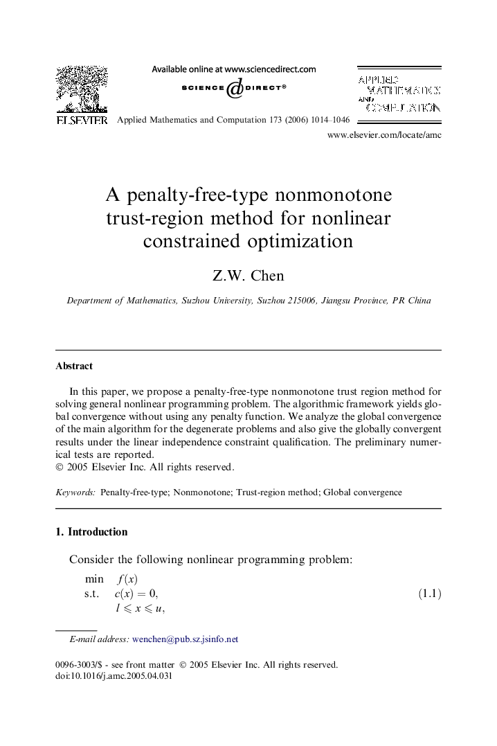 A penalty-free-type nonmonotone trust-region method for nonlinear constrained optimization