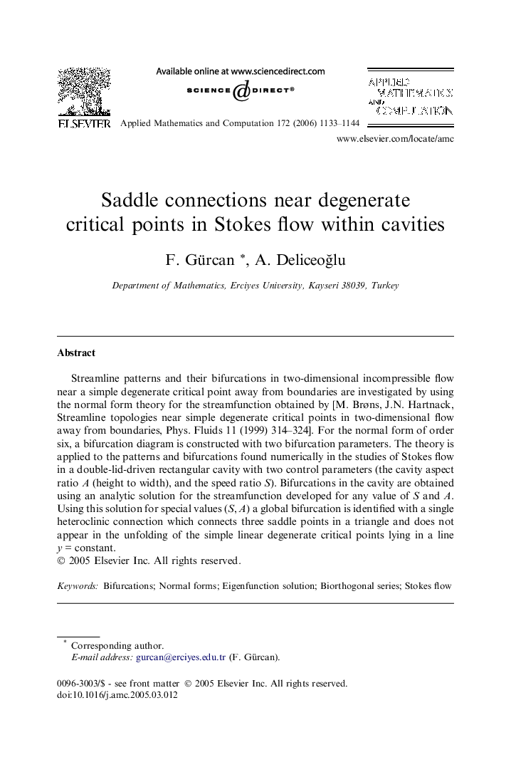 Saddle connections near degenerate critical points in Stokes flow within cavities