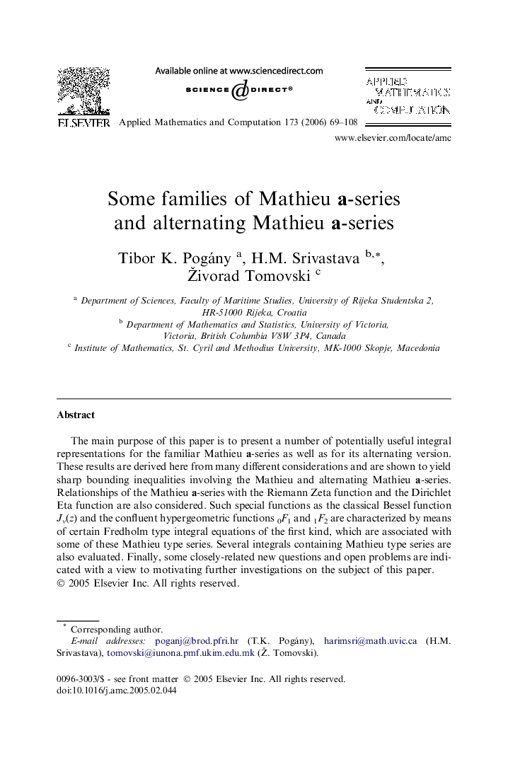 Some families of Mathieu a-series and alternating Mathieu a-series