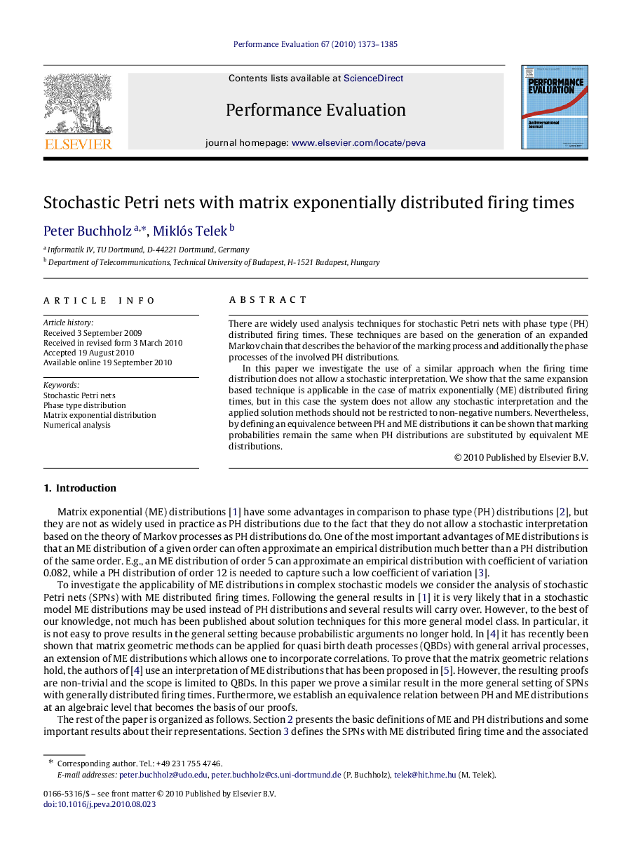 Stochastic Petri nets with matrix exponentially distributed firing times