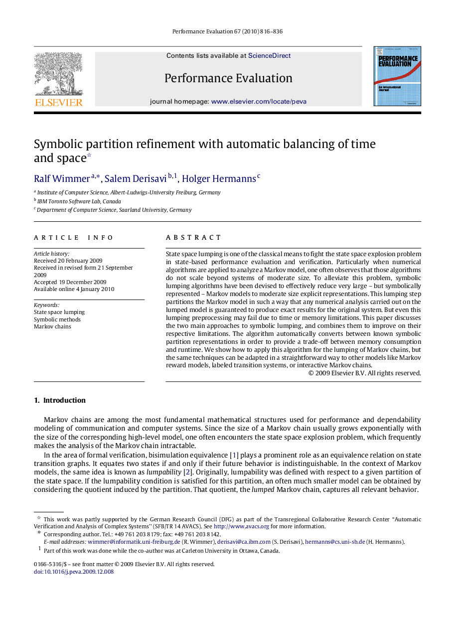 Symbolic partition refinement with automatic balancing of time and space 