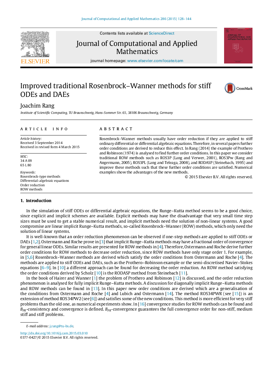 Improved traditional Rosenbrock–Wanner methods for stiff ODEs and DAEs