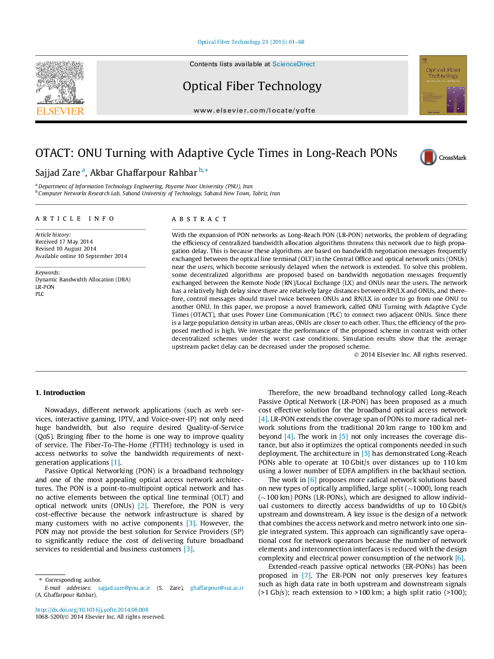 OTACT: ONU Turning with Adaptive Cycle Times in Long-Reach PONs