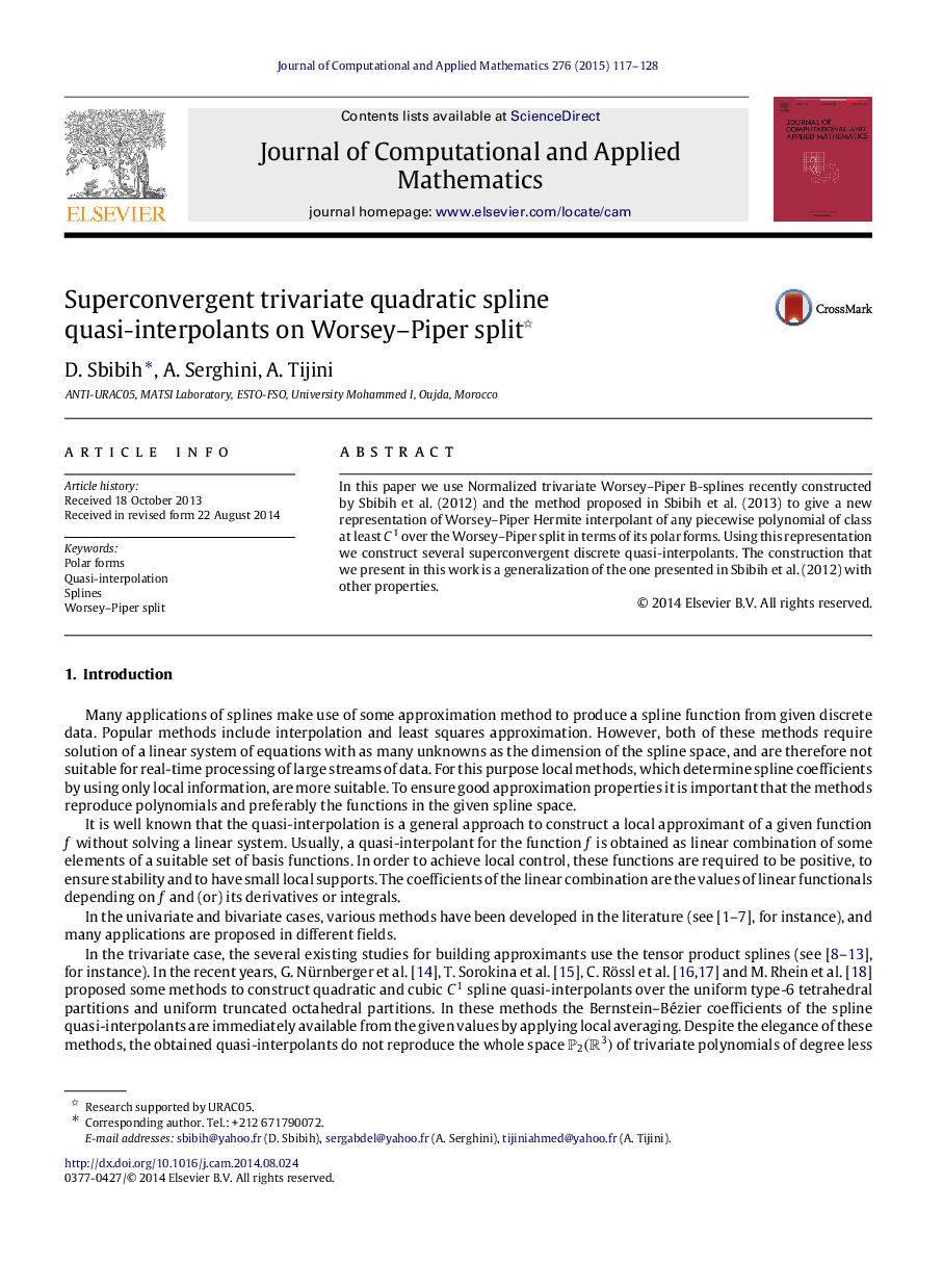 Superconvergent trivariate quadratic spline quasi-interpolants on Worsey–Piper split 