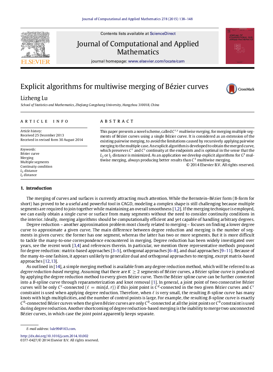 Explicit algorithms for multiwise merging of Bézier curves