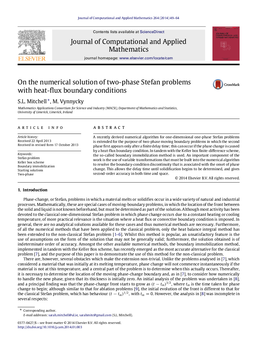 On the numerical solution of two-phase Stefan problems with heat-flux boundary conditions