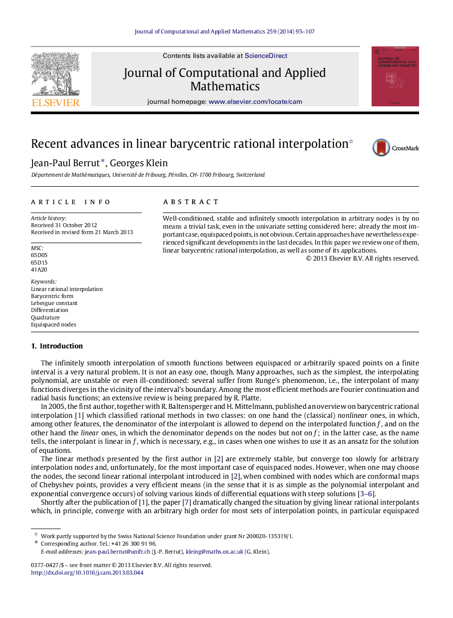 Recent advances in linear barycentric rational interpolation 