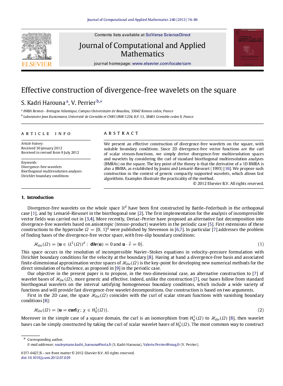 Effective construction of divergence-free wavelets on the square