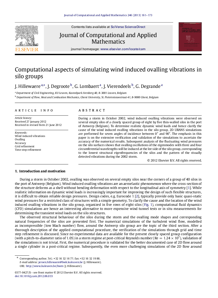 Computational aspects of simulating wind induced ovalling vibrations in silo groups