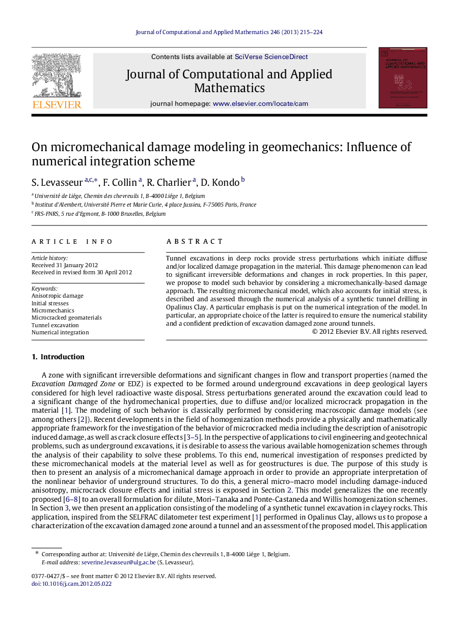 On micromechanical damage modeling in geomechanics: Influence of numerical integration scheme