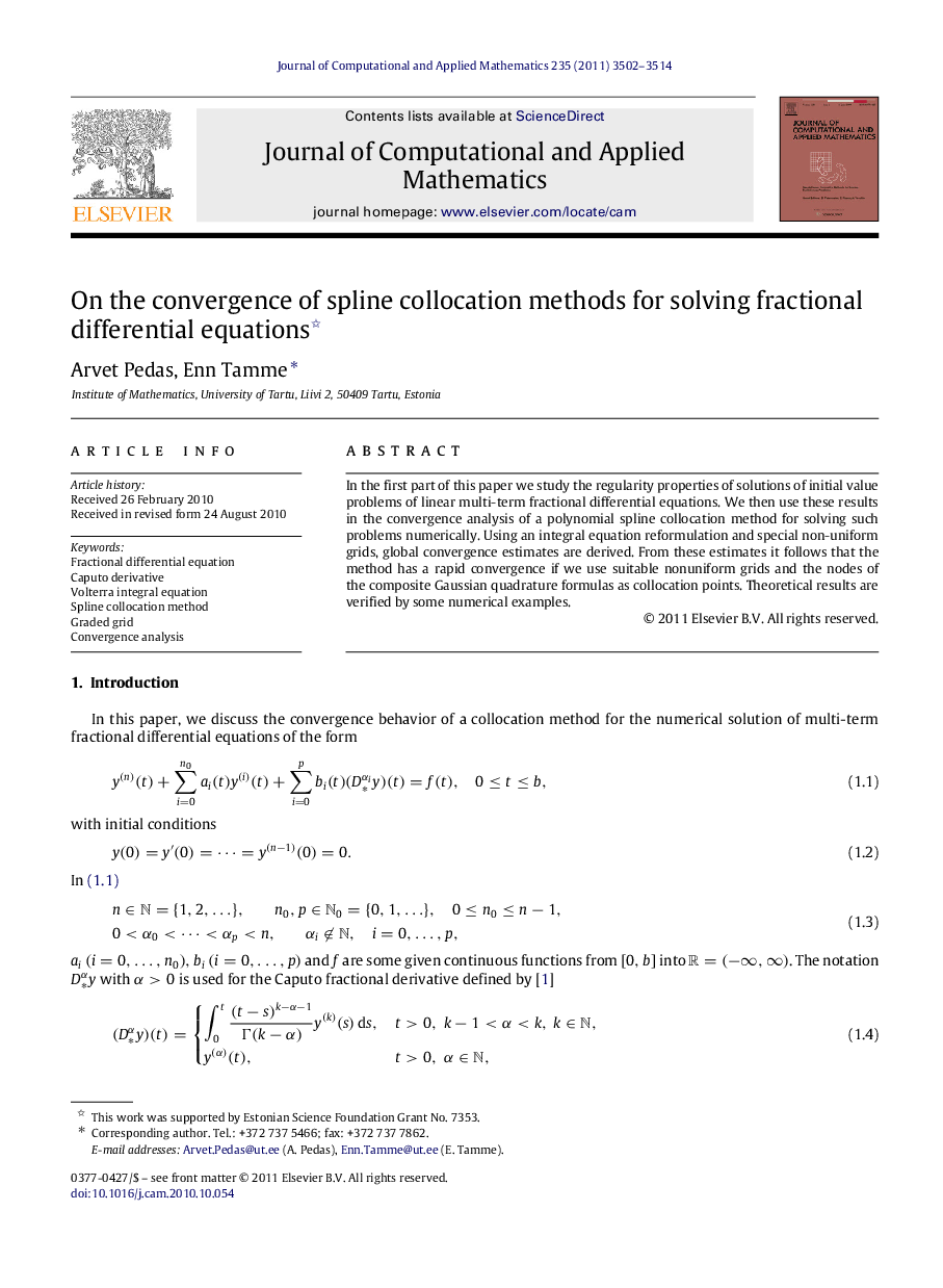 On the convergence of spline collocation methods for solving fractional differential equations 