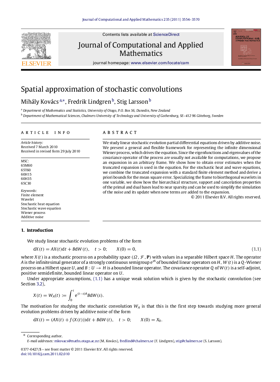 Spatial approximation of stochastic convolutions