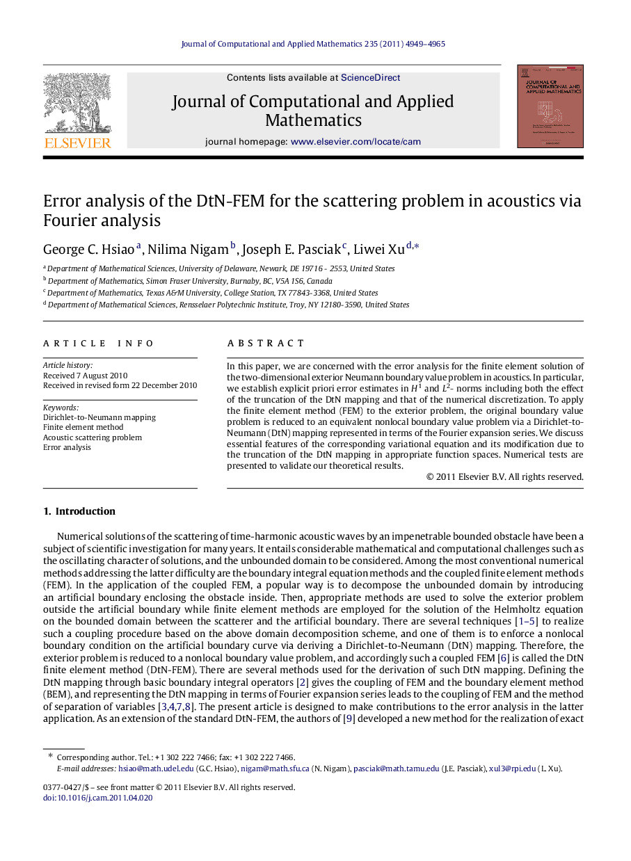 Error analysis of the DtN-FEM for the scattering problem in acoustics via Fourier analysis