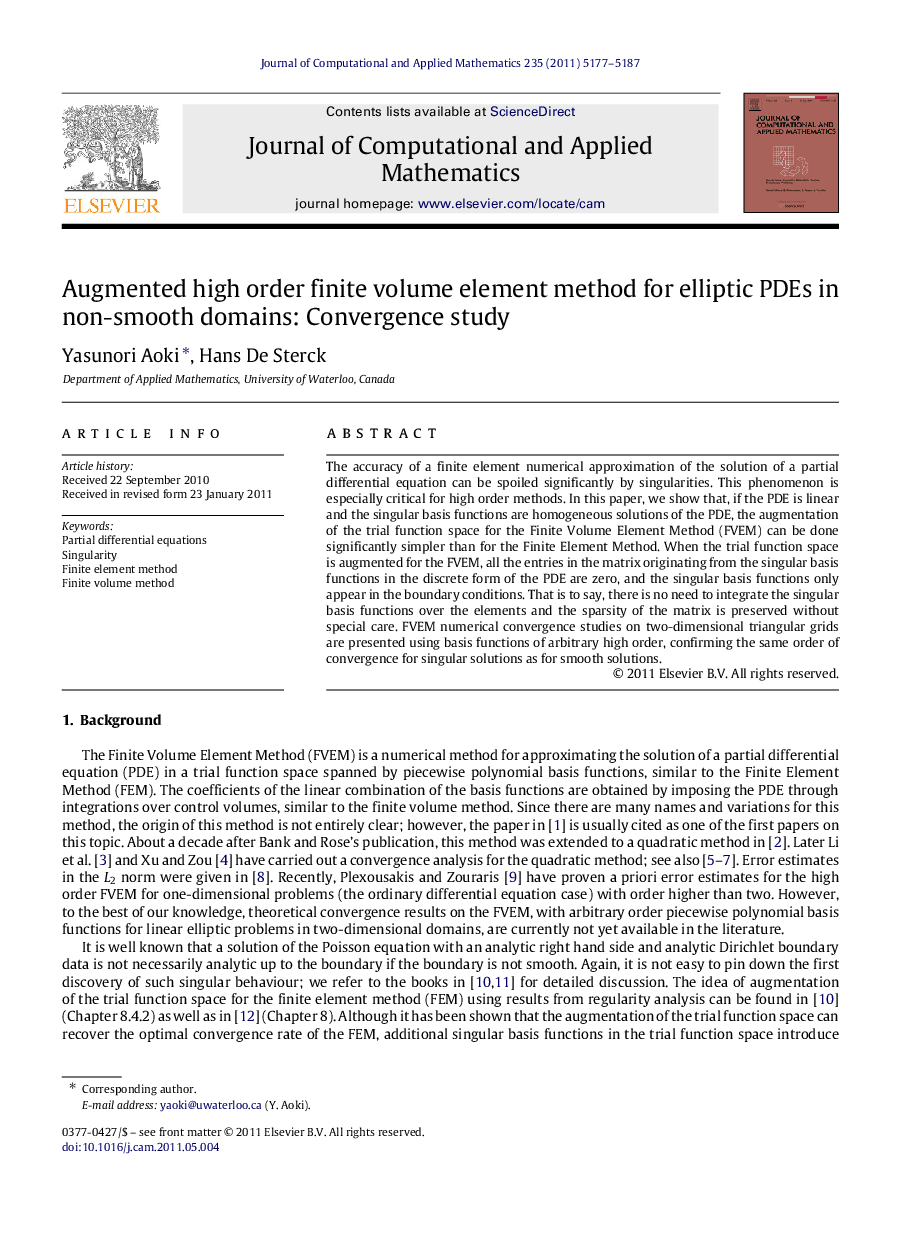 Augmented high order finite volume element method for elliptic PDEs in non-smooth domains: Convergence study