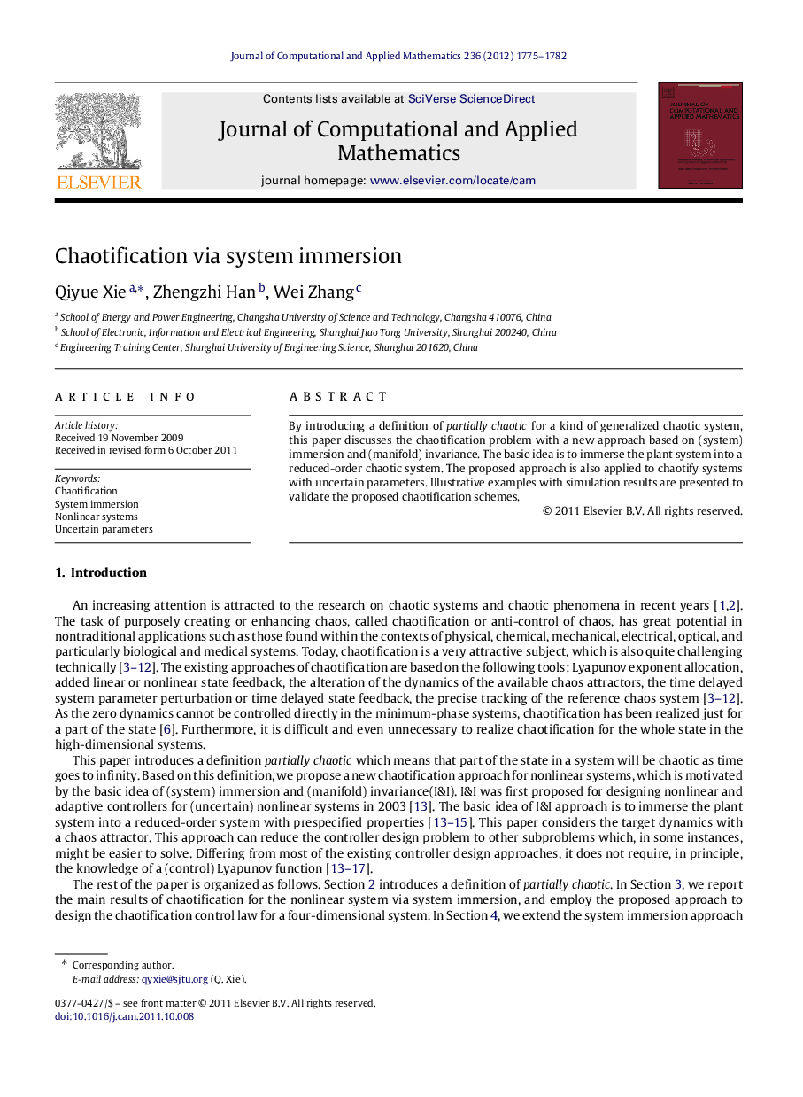 Chaotification via system immersion