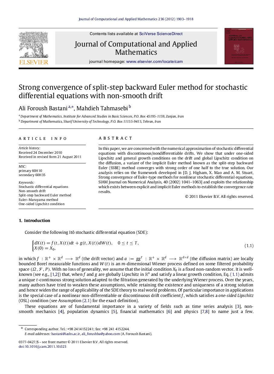 Strong convergence of split-step backward Euler method for stochastic differential equations with non-smooth drift