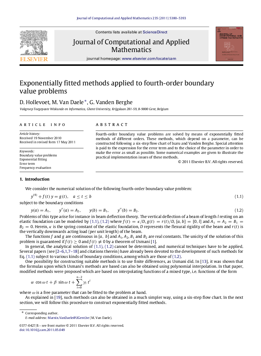 Exponentially fitted methods applied to fourth-order boundary value problems