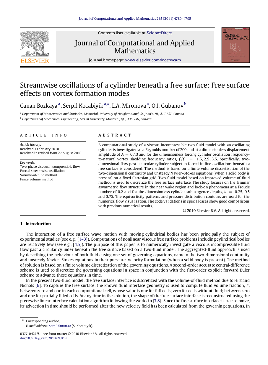 Streamwise oscillations of a cylinder beneath a free surface: Free surface effects on vortex formation modes