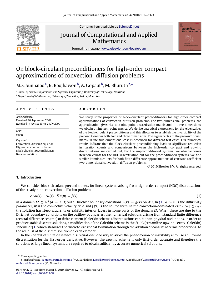 On block-circulant preconditioners for high-order compact approximations of convection–diffusion problems