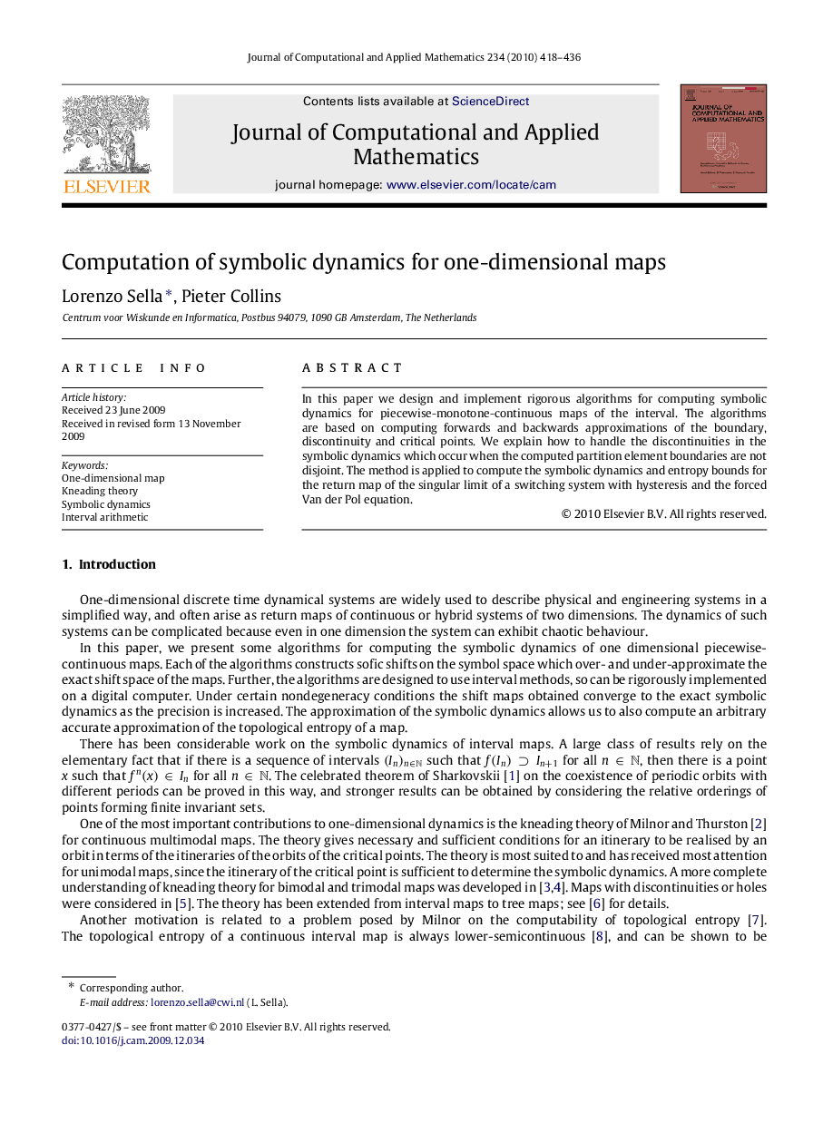 Computation of symbolic dynamics for one-dimensional maps