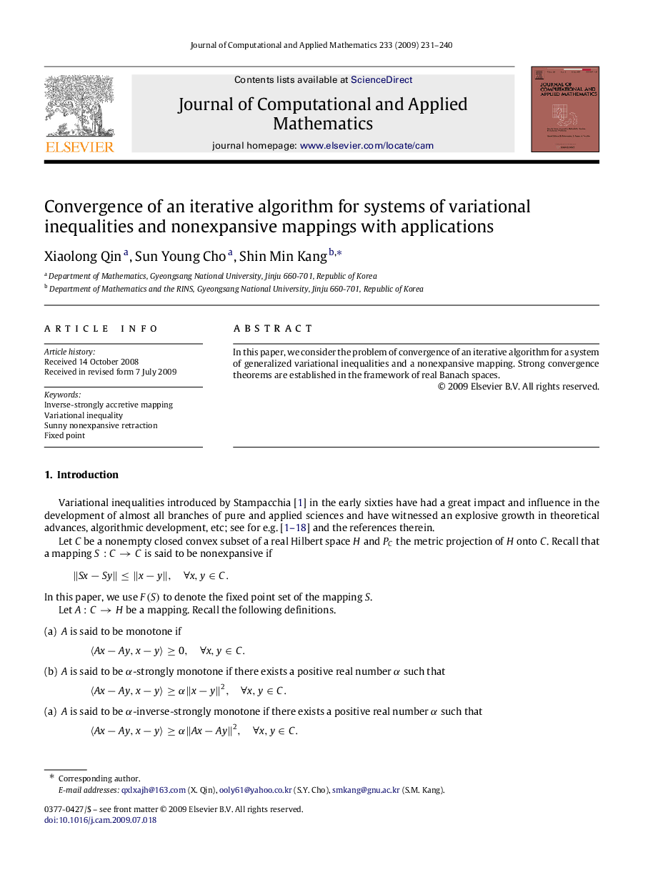 Convergence of an iterative algorithm for systems of variational inequalities and nonexpansive mappings with applications