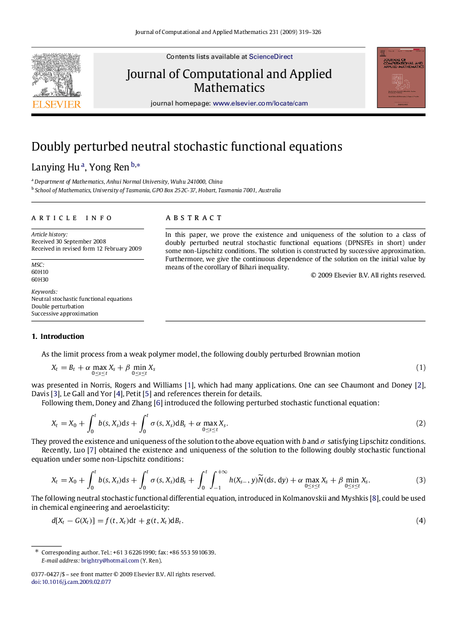 Doubly perturbed neutral stochastic functional equations