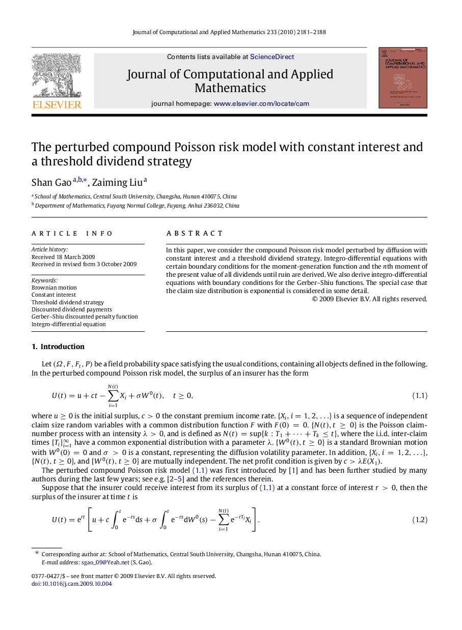 The perturbed compound Poisson risk model with constant interest and a threshold dividend strategy