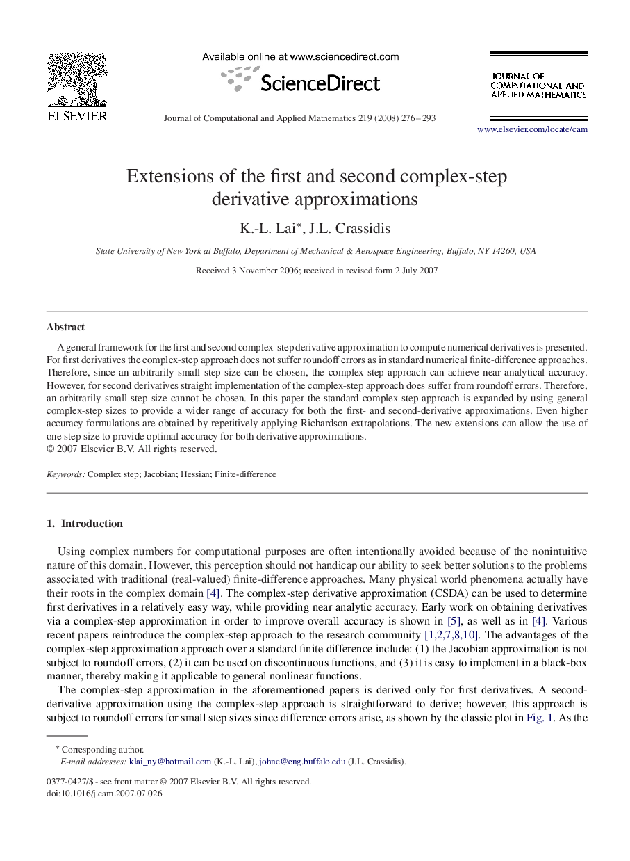 Extensions of the first and second complex-step derivative approximations