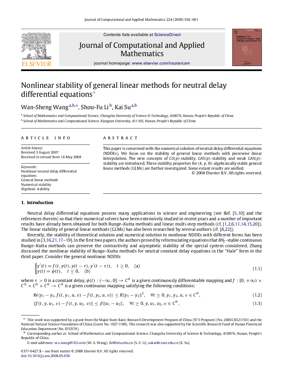 Nonlinear stability of general linear methods for neutral delay differential equations 