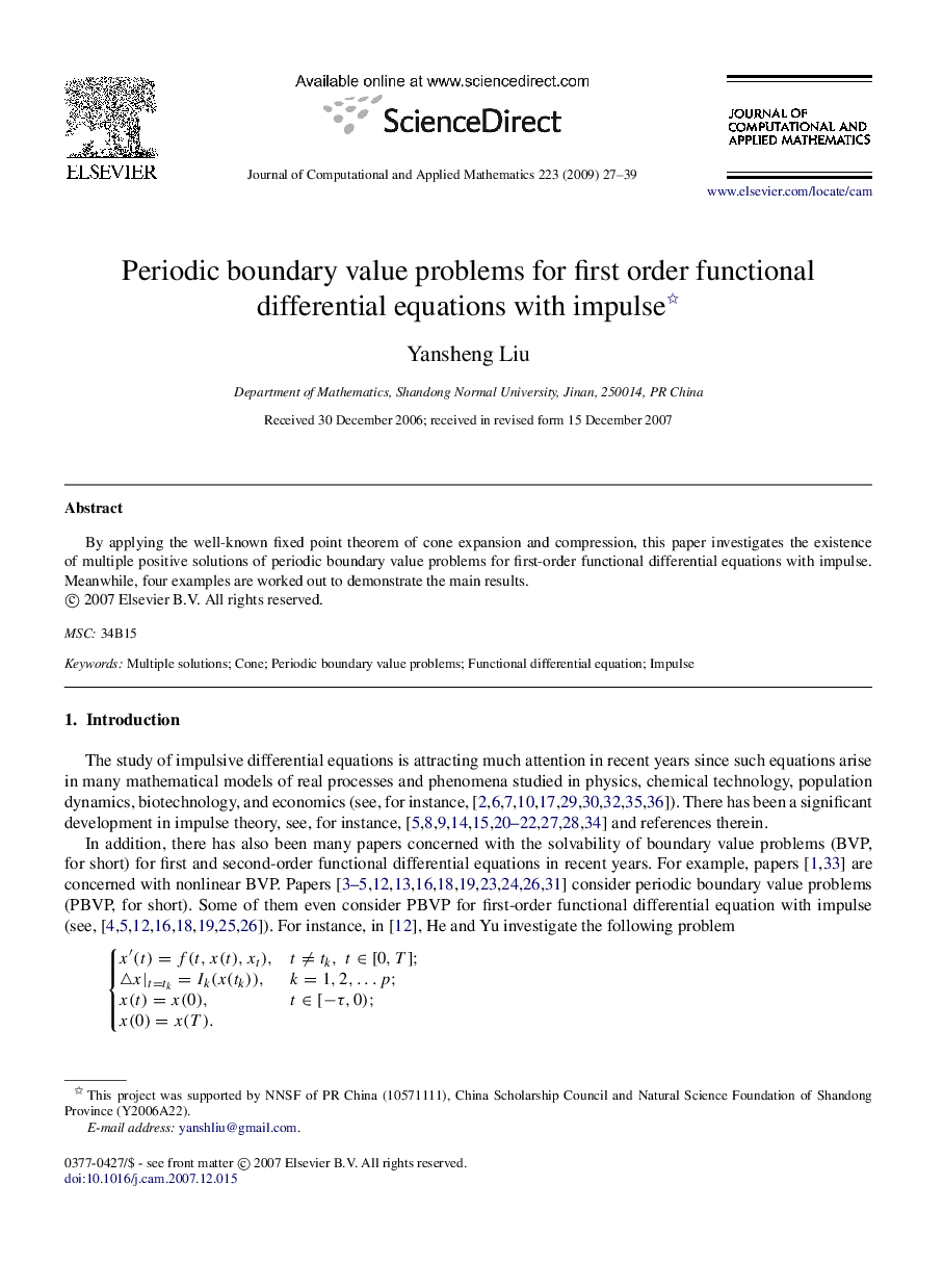 Periodic boundary value problems for first order functional differential equations with impulse