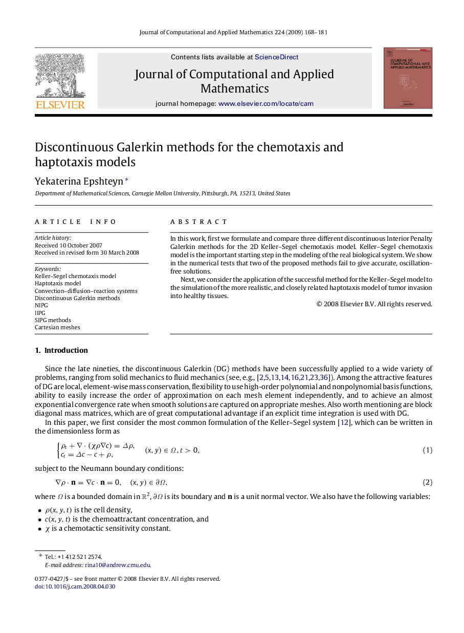 Discontinuous Galerkin methods for the chemotaxis and haptotaxis models