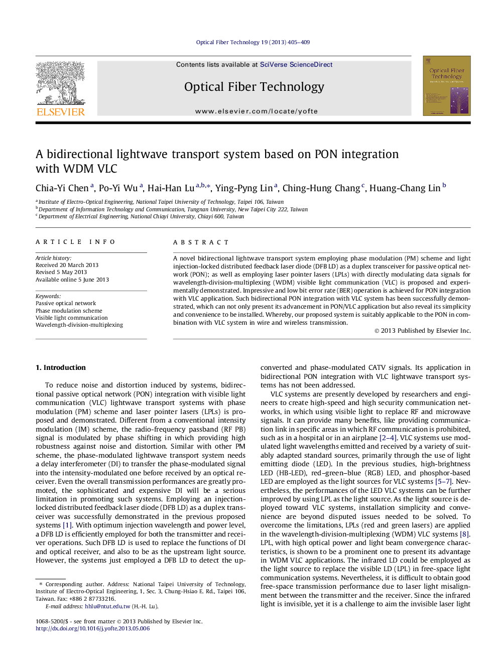 A bidirectional lightwave transport system based on PON integration with WDM VLC 