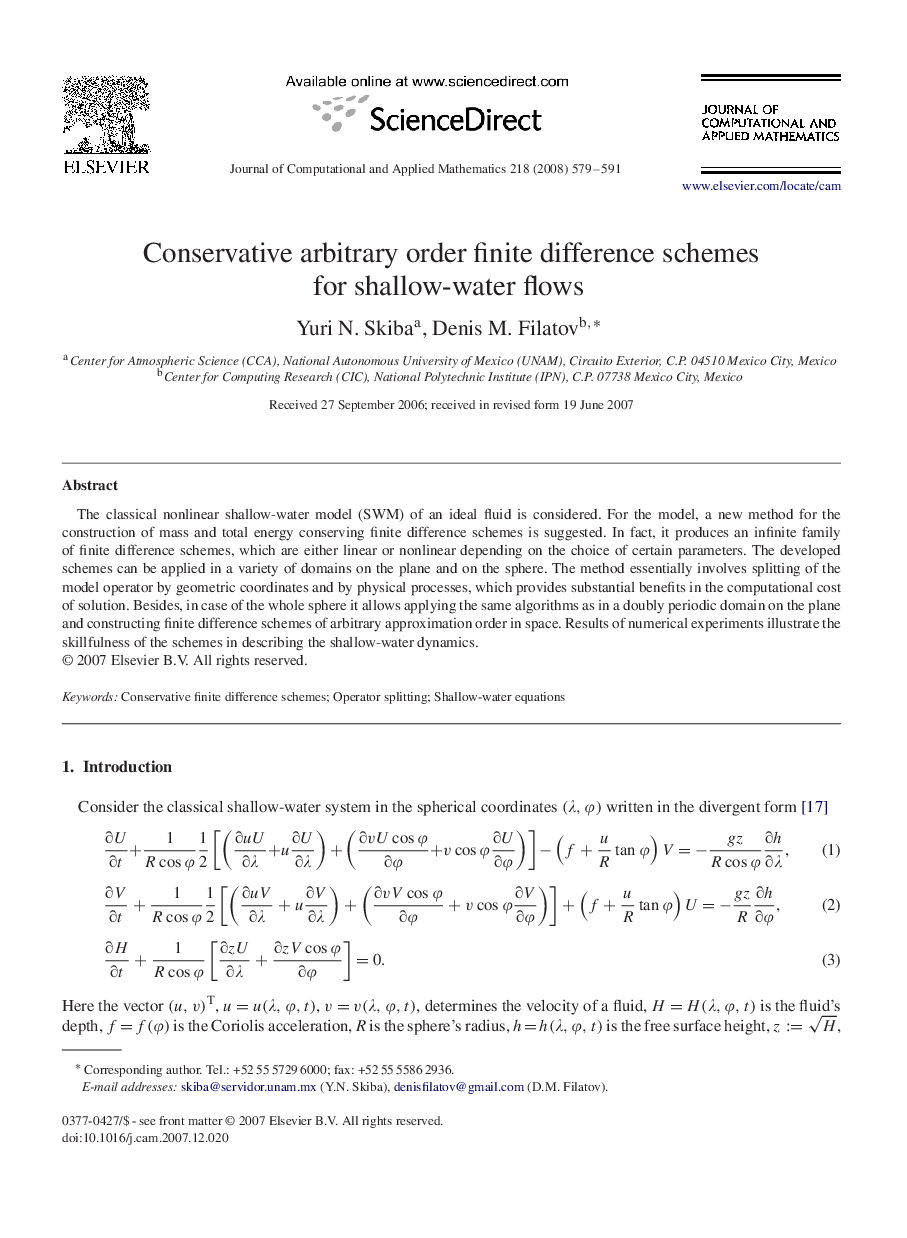 Conservative arbitrary order finite difference schemes for shallow-water flows