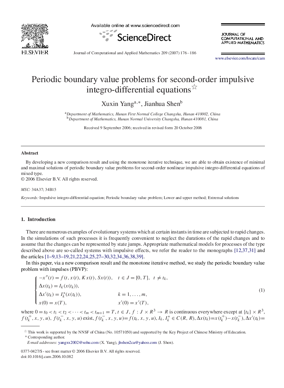 Periodic boundary value problems for second-order impulsive integro-differential equations 