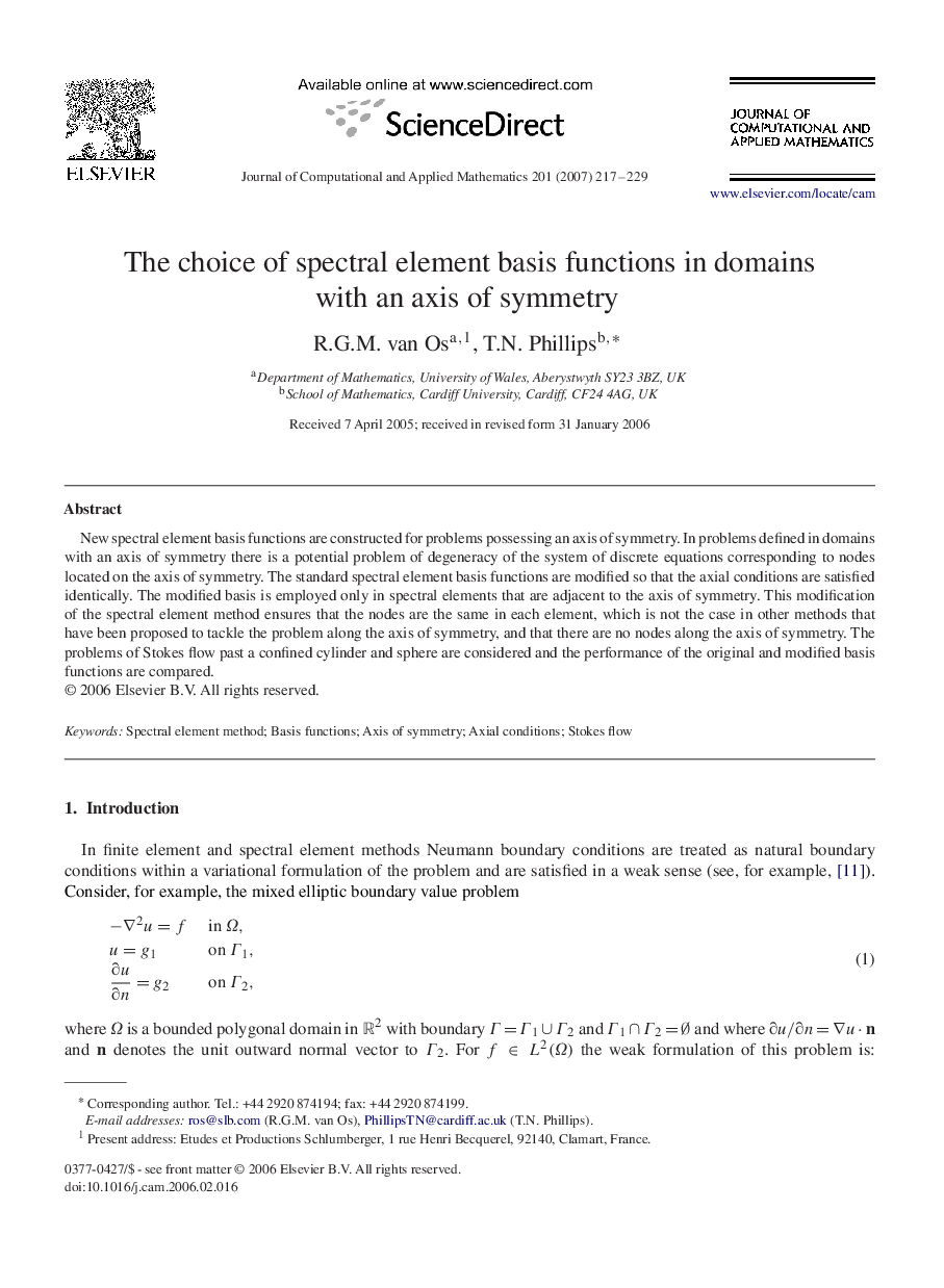 The choice of spectral element basis functions in domains with an axis of symmetry